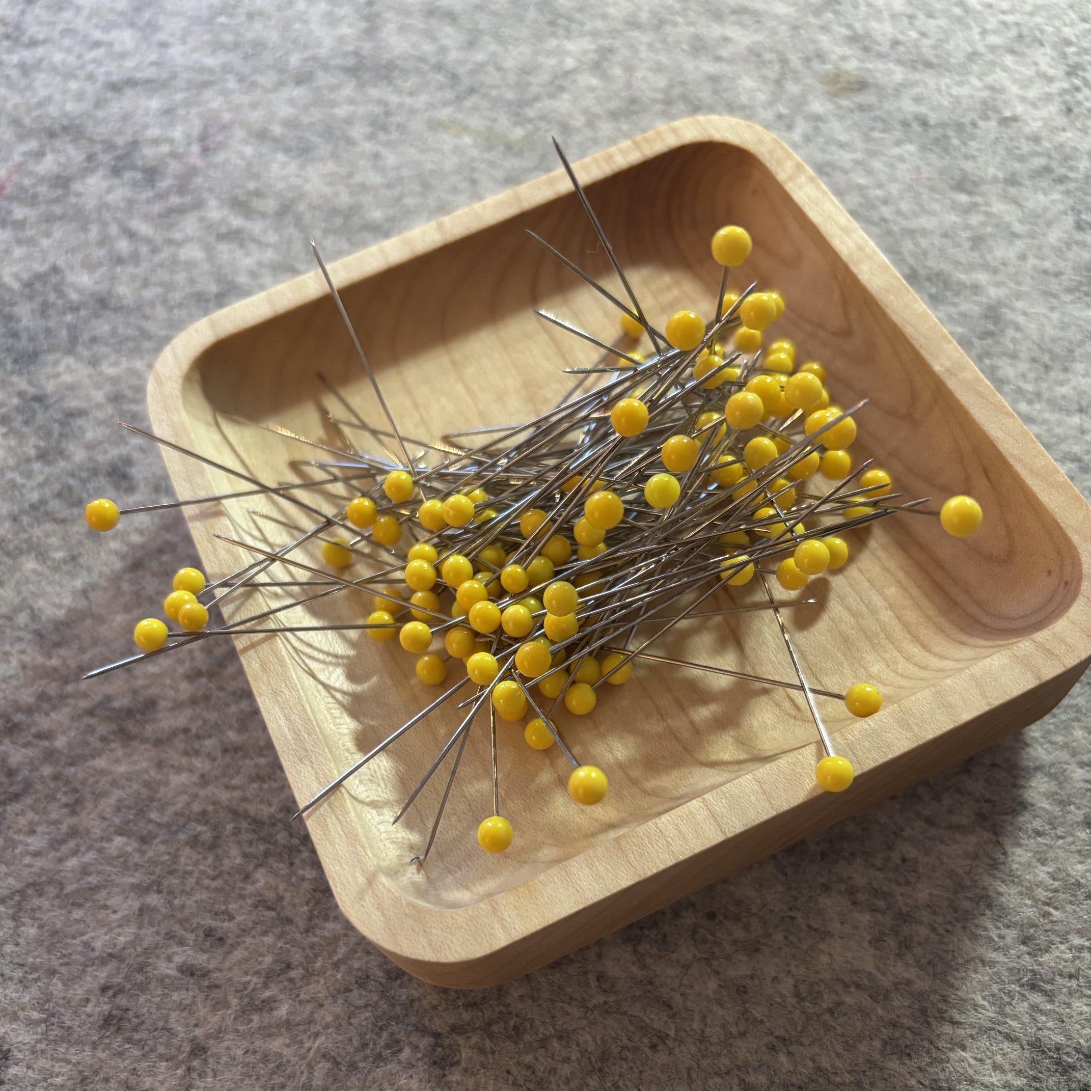 White oak pin cushion